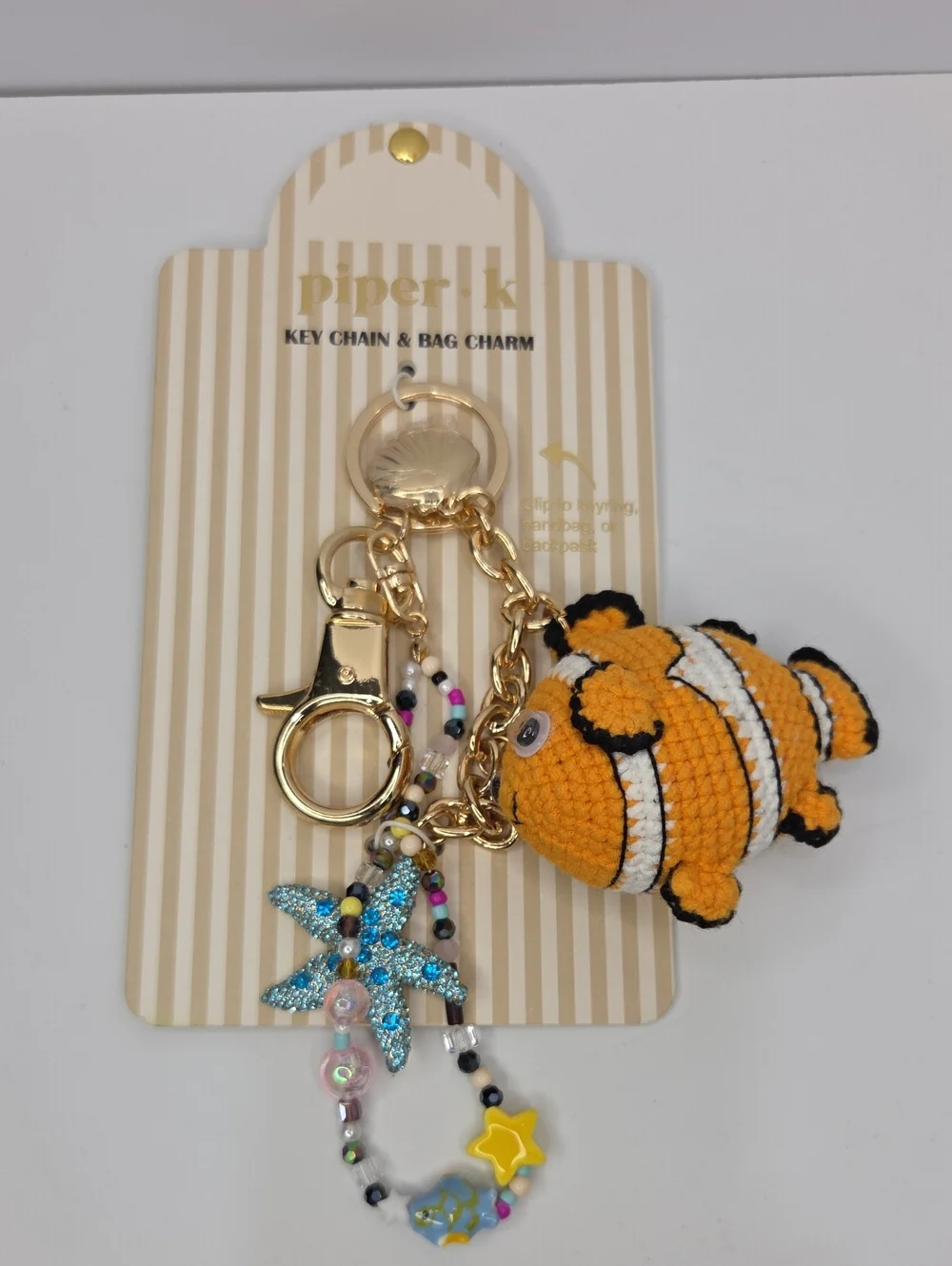 🧡🔹️Piper K 🔹️ UK exclusive Orange Nemo  Fish Keychain & Bag Charm
